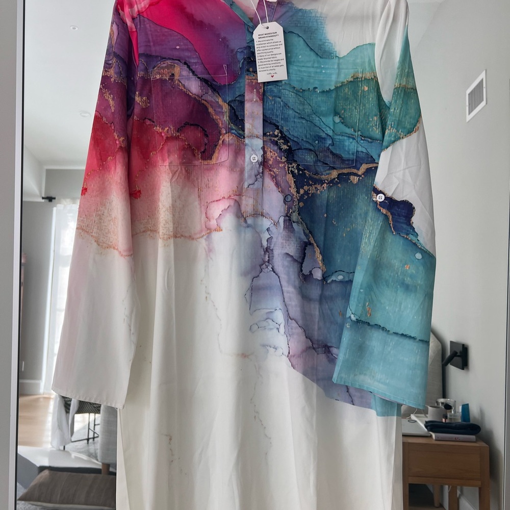 NWT - Marbled long sleeve tunic. Size M - Picture 1 of 13